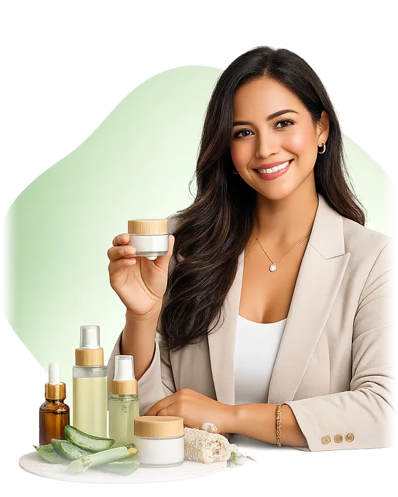 Dueña de una marca de cosmética con sus productos